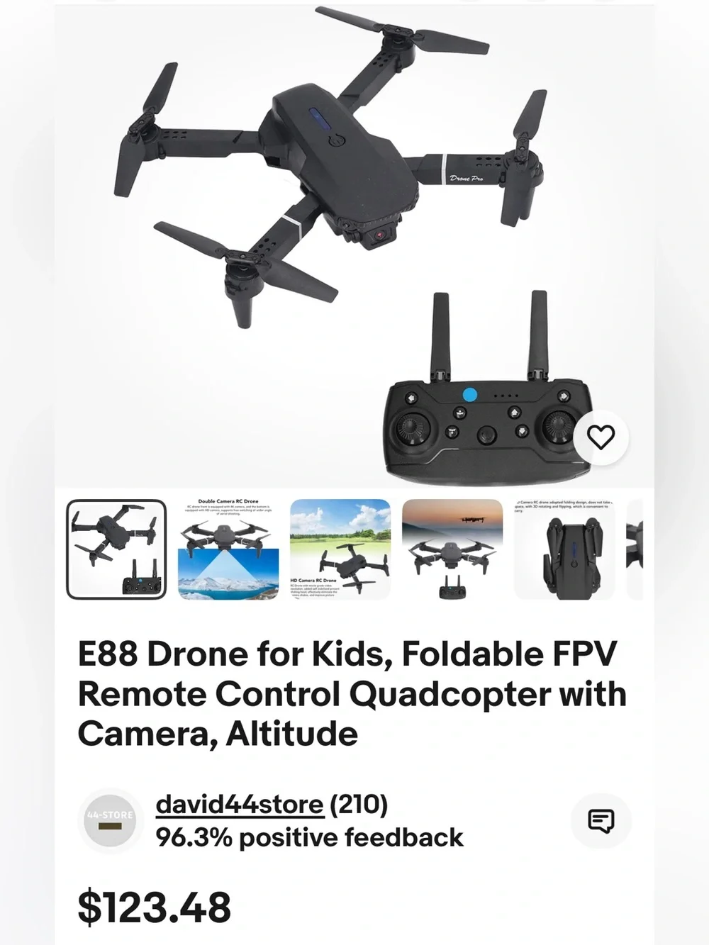 E88 Foldable FPV Drone with Camera - Black